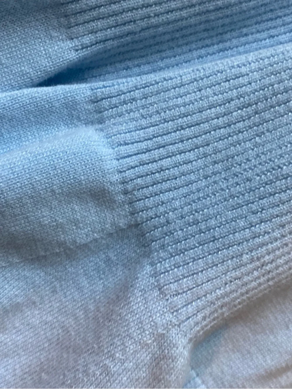 Free People Sky Blue Ribbed Knit Top